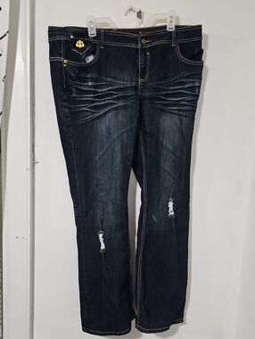 Dereon Y2K Beyonce House of Dereon Jeans 22W 39x31 Bootcut Distressed